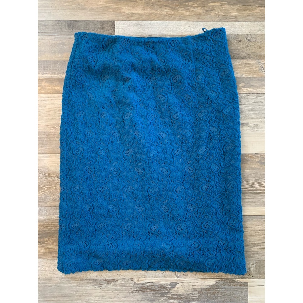 Lace blue Anthropologie skirt moulinette soeurs